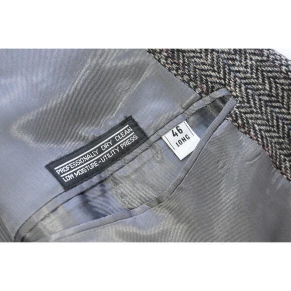 VTG Savile Row Tweed Handwoven Herringbone Wool Blazer Sports Jacket Mens 46 L - Picture 11 of 11